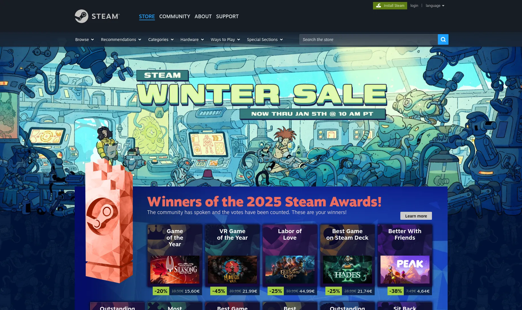Steam's Store page