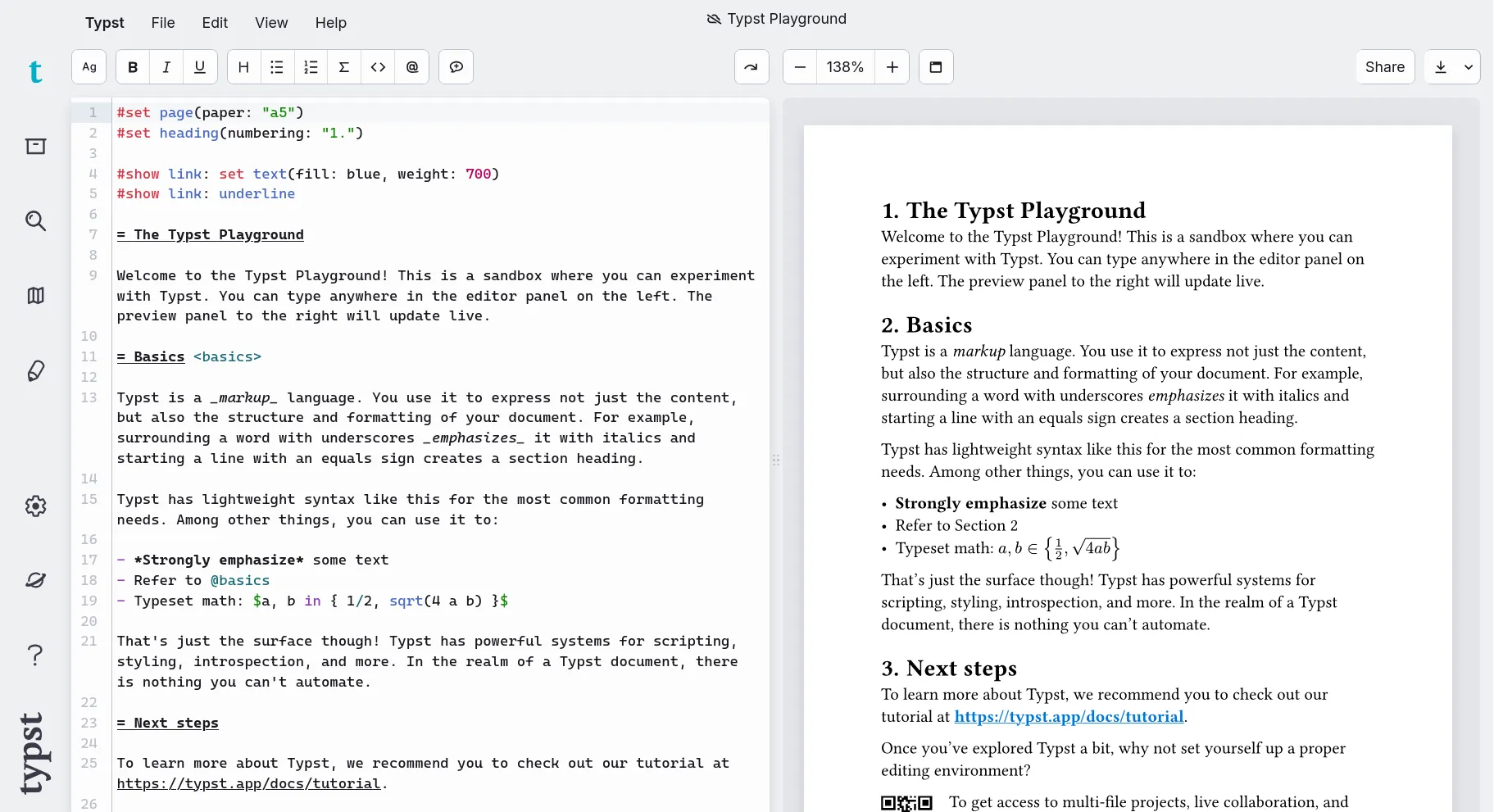 The Typst Playground